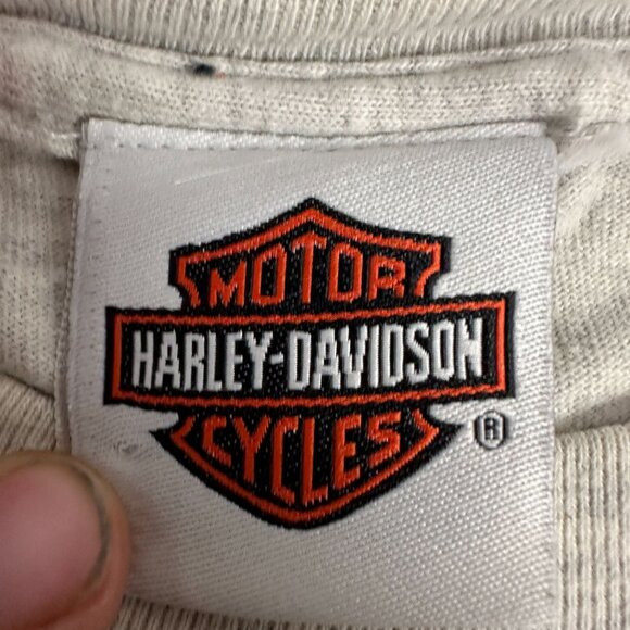 Harley Davidson 2004 Alton Illinois Graphic Tee Adult Small Beige Vintage - Picture 11 of 13